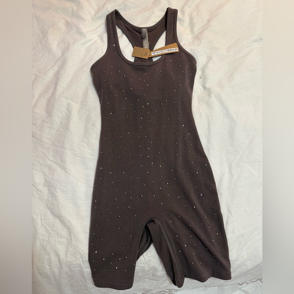SKIMS Pants - Skims rhinestone grey chalk romper